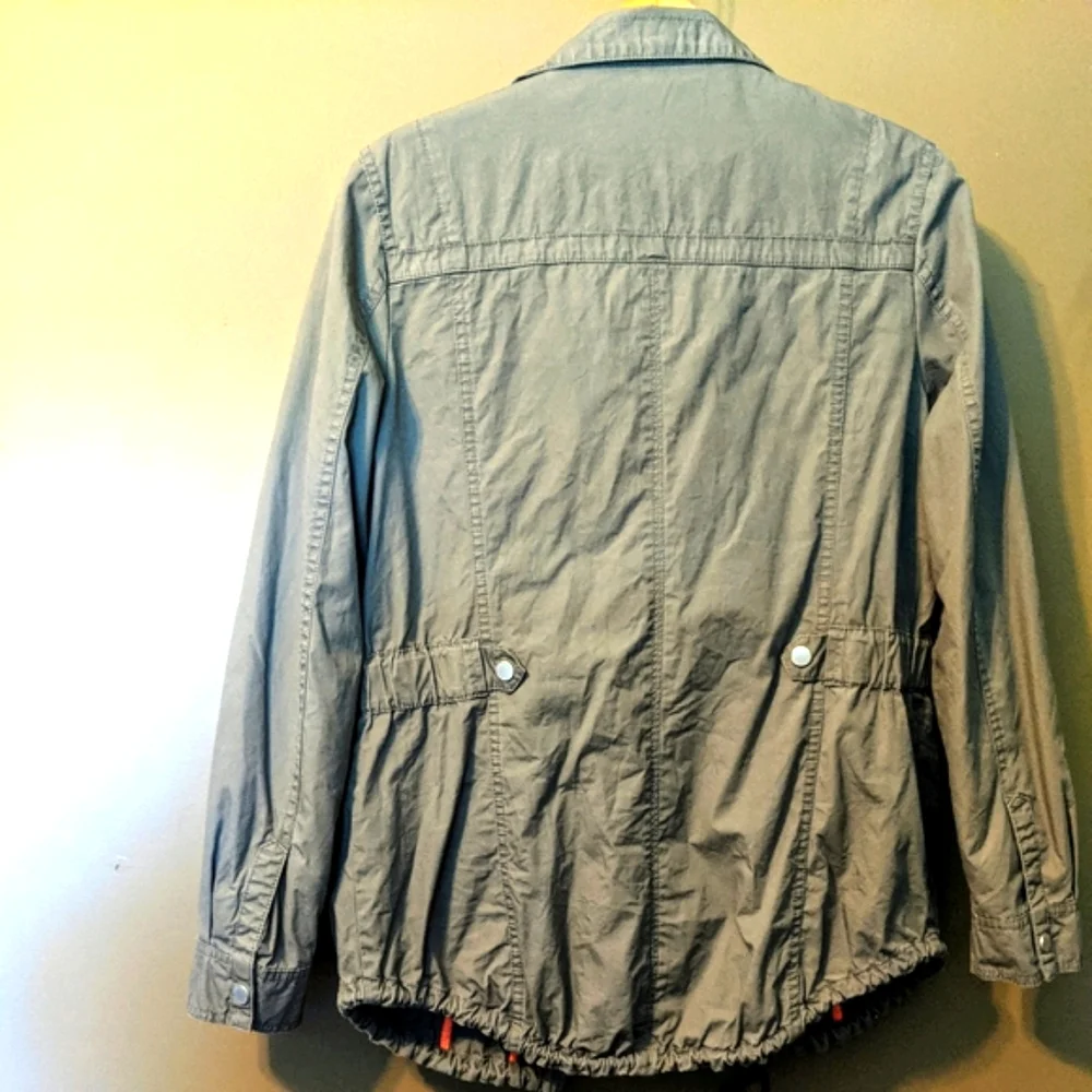 Express Utility Jacket Lightweight Khaki Cargo Jacket sz Medium 100% Cotton